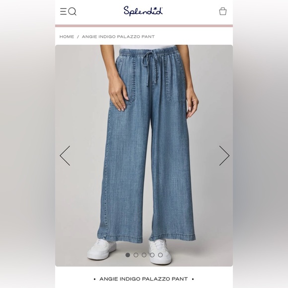 Splendid Angie Indigo Palazzo Pants - Picture 2 of 9